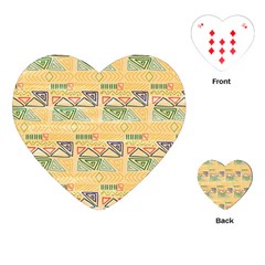 Hand Drawn Ethinc Pattern Background Playing Cards (heart) 