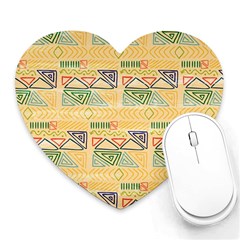 Hand Drawn Ethinc Pattern Background Heart Mousepads by TastefulDesigns