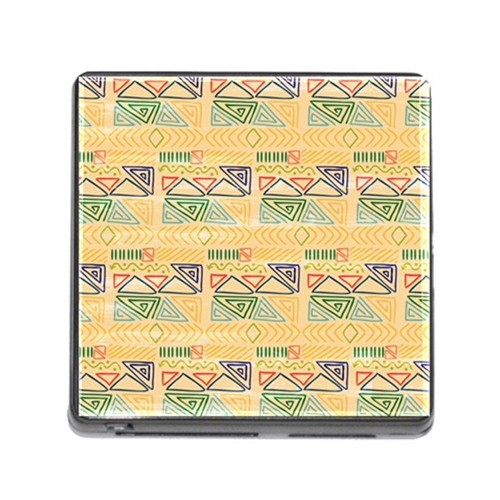 Hand drawn ethinc pattern background Memory Card Reader (Square)