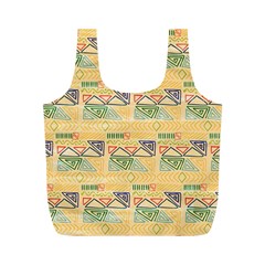 Hand Drawn Ethinc Pattern Background Full Print Recycle Bags (m) 