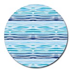 Watercolor blue abstract summer pattern Round Mousepads Front