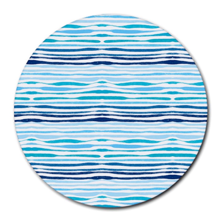 Watercolor blue abstract summer pattern Round Mousepads