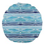 Watercolor blue abstract summer pattern Large 18  Premium Round Cushions Back