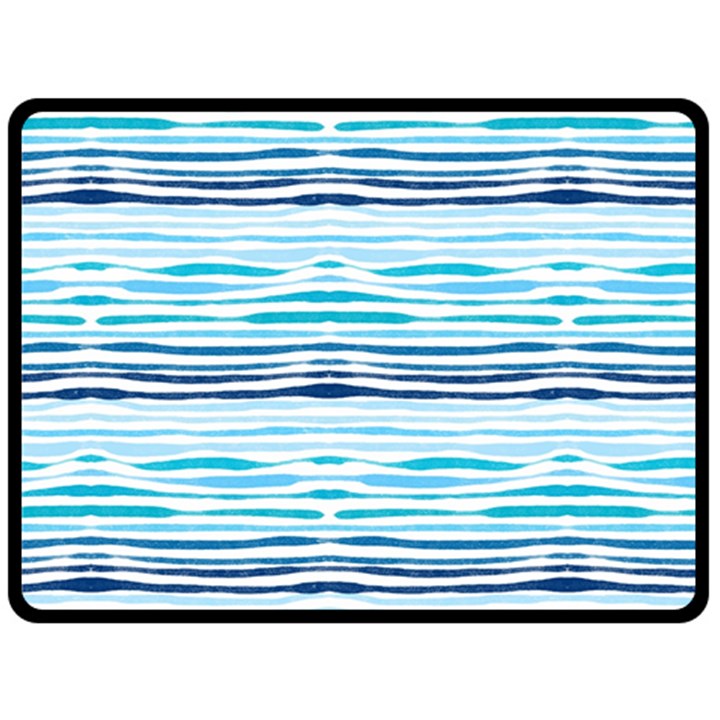 Watercolor blue abstract summer pattern Double Sided Fleece Blanket (Large) 