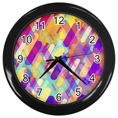 Colorful Abstract Background Wall Clocks (black) by TastefulDesigns