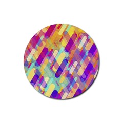 Colorful Abstract Background Rubber Coaster (round)  by TastefulDesigns