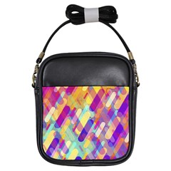 Colorful Abstract Background Girls Sling Bags by TastefulDesigns