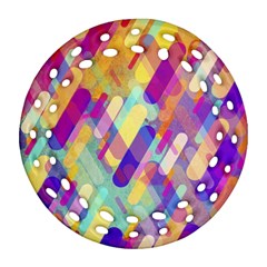 Colorful Abstract Background Ornament (round Filigree)