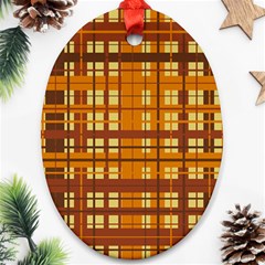 Plaid Pattern Ornament (oval) by linceazul