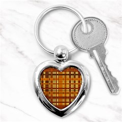 Plaid Pattern Key Chains (heart)  by linceazul