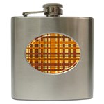 Plaid Pattern Hip Flask (6 oz) Front