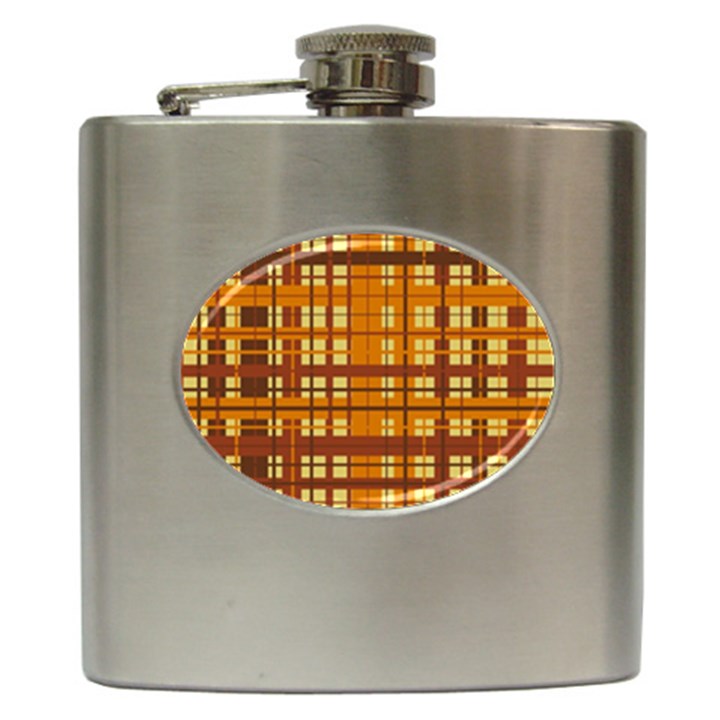 Plaid Pattern Hip Flask (6 oz)