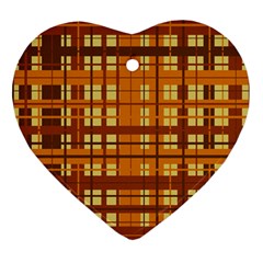 Plaid Pattern Heart Ornament (two Sides) by linceazul