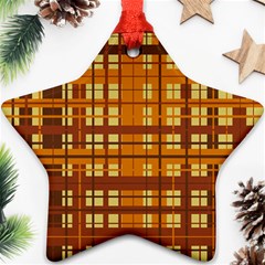 Plaid Pattern Star Ornament (two Sides) by linceazul