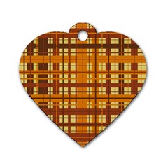 Plaid Pattern Dog Tag Heart (one Side) by linceazul