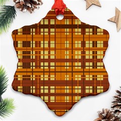 Plaid Pattern Ornament (snowflake) by linceazul