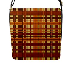 Plaid Pattern Flap Messenger Bag (l)  by linceazul