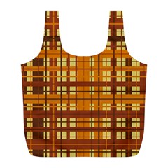 Plaid Pattern Full Print Recycle Bags (l)  by linceazul