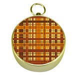 Plaid Pattern Gold Compasses Front