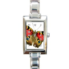 Butterfly Bright Vintage Drawing Rectangle Italian Charm Watch by Nexatart