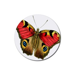 Butterfly Bright Vintage Drawing Rubber Round Coaster (4 Pack)  by Nexatart