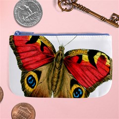 Butterfly Bright Vintage Drawing Large Coin Purse by Nexatart