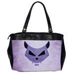 Purple Evil Cat Skull Office Handbags (2 Sides)  Back