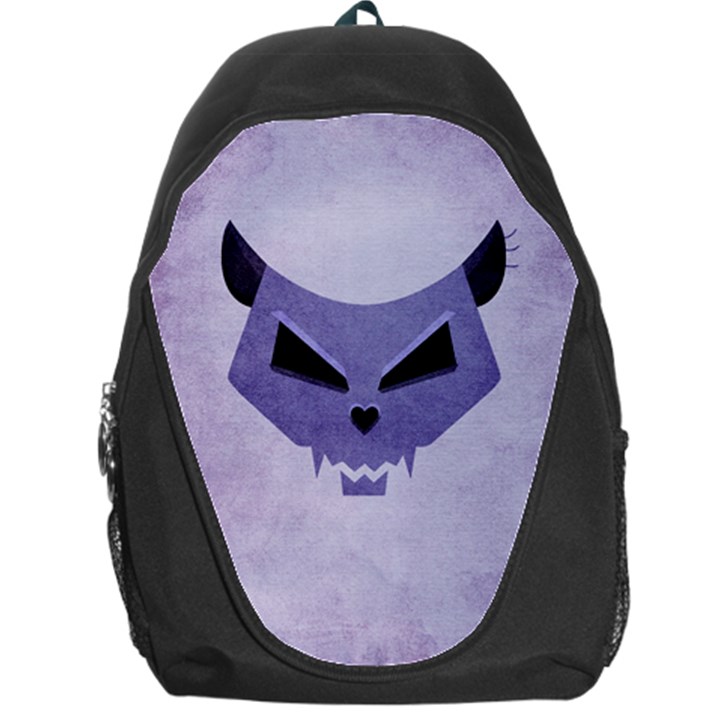 Purple Evil Cat Skull Backpack Bag