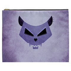 Purple Evil Cat Skull Cosmetic Bag (xxxl)  by CreaturesStore