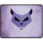 Purple Evil Cat Skull Fleece Blanket (Medium)  60 x50  Blanket Front