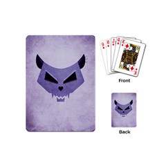 Purple Evil Cat Skull Playing Cards (mini)  by CreaturesStore