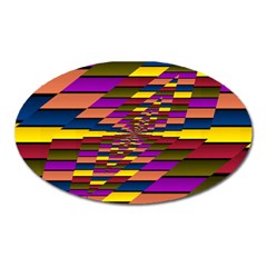 Autumn Check Oval Magnet by designworld65