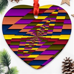 Autumn Check Heart Ornament (two Sides) by designworld65