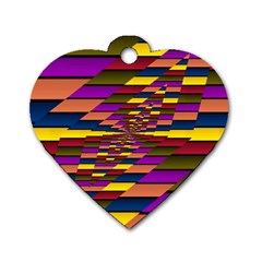 Autumn Check Dog Tag Heart (two Sides) by designworld65