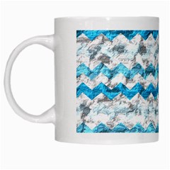 Baby Blue Chevron Grunge White Mugs