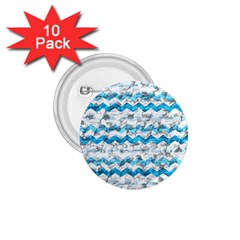 Baby Blue Chevron Grunge 1 75  Buttons (10 Pack) by designworld65