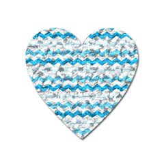 Baby Blue Chevron Grunge Heart Magnet by designworld65