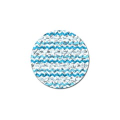 Baby Blue Chevron Grunge Golf Ball Marker (4 Pack) by designworld65