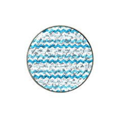 Baby Blue Chevron Grunge Hat Clip Ball Marker (4 Pack) by designworld65