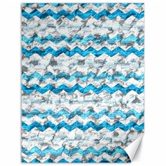 Baby Blue Chevron Grunge Canvas 18  X 24  