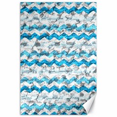 Baby Blue Chevron Grunge Canvas 20  X 30  