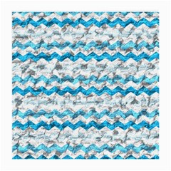 Baby Blue Chevron Grunge Medium Glasses Cloth (2-side) by designworld65