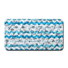 Baby Blue Chevron Grunge Medium Bar Mats by designworld65