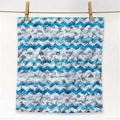 Baby Blue Chevron Grunge Face Towel