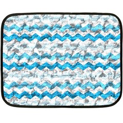 Baby Blue Chevron Grunge Fleece Blanket (mini) by designworld65