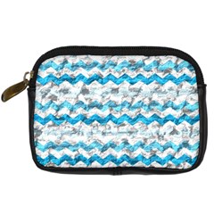 Baby Blue Chevron Grunge Digital Camera Cases