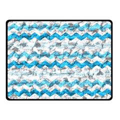 Baby Blue Chevron Grunge Fleece Blanket (small) by designworld65