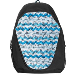 Baby Blue Chevron Grunge Backpack Bag