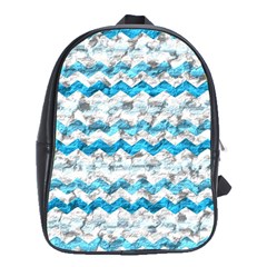 Baby Blue Chevron Grunge School Bag (xl)