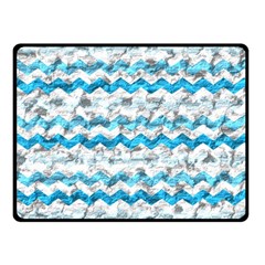 Baby Blue Chevron Grunge Double Sided Fleece Blanket (small)  by designworld65